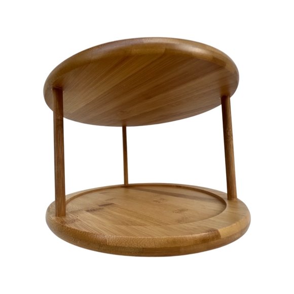 🌸4/$50🌸 Two-Tier Bamboo Lazy Susan Turntable - Picture 4 of 6